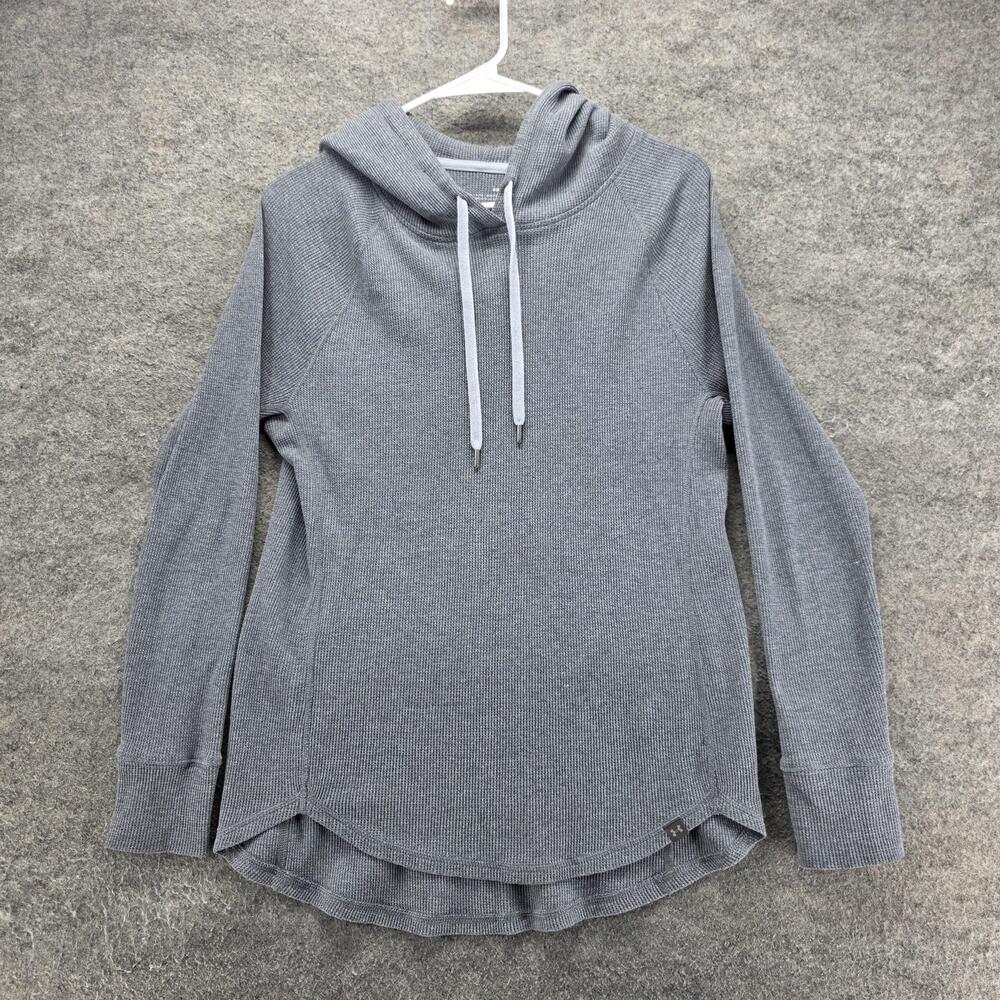 Under Armour Hoodie Womens S Gray Pullover Hooded Tagless Thermal Raglan